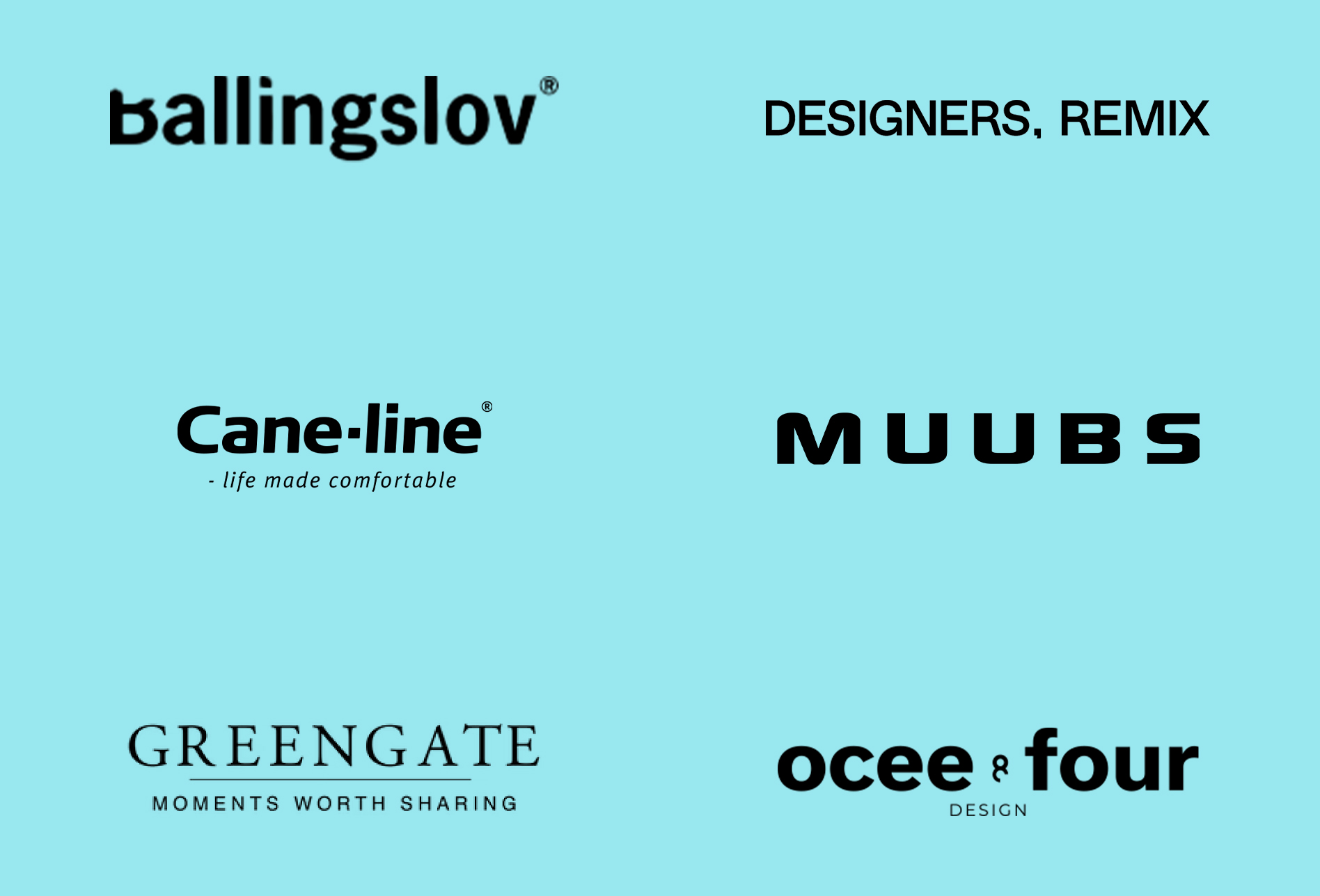 different company logos displayed on a blue background