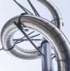 shiny metal pipes, that twists and bends